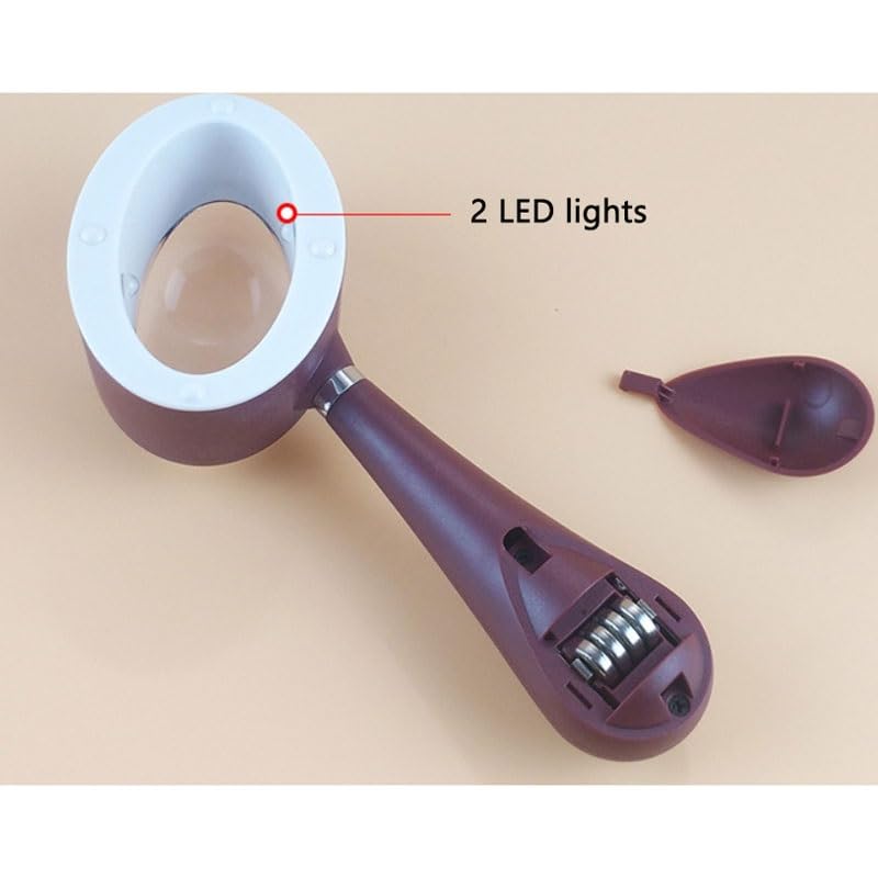 Lente d'ingrandimento portatile da lettura 6.5x con lente d'ingrandimento a LED
