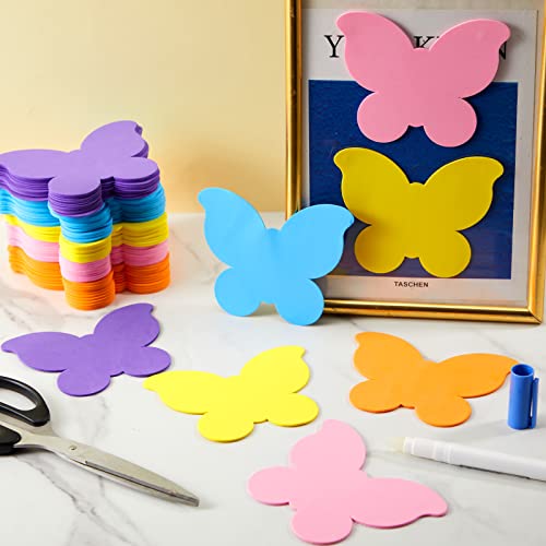 60 Pcs Butterfly Diy Craft Set Foam Butterfly Shapes Cutouts Crafts Set Classroom Spring Bulletin Board Butterfly Decoration For Kids Adults Diy Craft Party Supplies, 5 Colors Non Adhesive #TOP6
