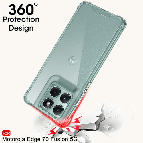 Image of TheGiftKart Crystal Clear Back Cover Case for Motorola Moto Edge 70 Fusion 5G | 360 Degree Protection | Shock Proof Design | Transparent Back Case Cover (PC & TPU, Transparent Bumper)