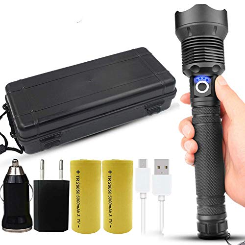 Lampe Torche LED Ultra Puissante 50000 Lumens Xlp70.2 Xhp70 Xhp50 18650 26650 Lampe De Poche Rechargeable Lampe De Poche