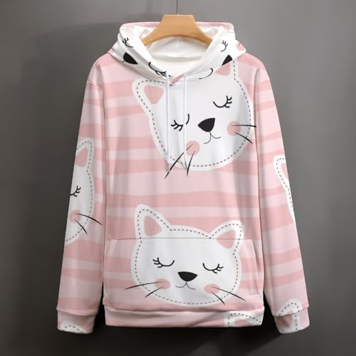Sweat à capuche chaton rose une idée cadeau originale pour ado - 4