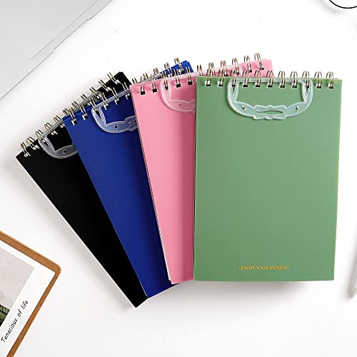 Yoment Bullet Dotted Journal Top Spiral Notebook 6"X8.3" Dot Grid Notebooks Thick Dotted Paper 640 Pages Wire Bound Spiral Waterproof Plastic Cover Notebooks For Work Business School, 4 Pack(Dotted) #TOP4
