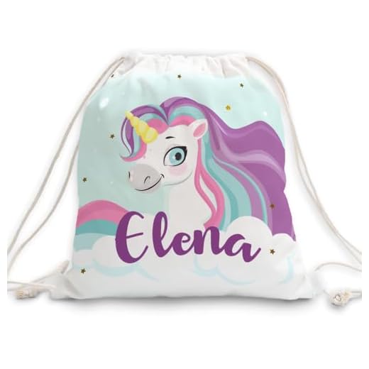 Transparent Gift Mochila Infantil Personalizada con Nombre y diseño de Unicornios Coloridos para Niños, Niñas. Mochila de Cuerdas Guardería. Bolsa de Tela Colegio, Excursión. Mochilas Vuelta al Cole