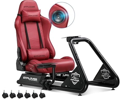 GTPLAYER Wysokiej jakości kokpit Sim Racing, symulator jazdy, fotel symulacyjny PC z głośnikiem, kierownicą i uchwytem na pedały