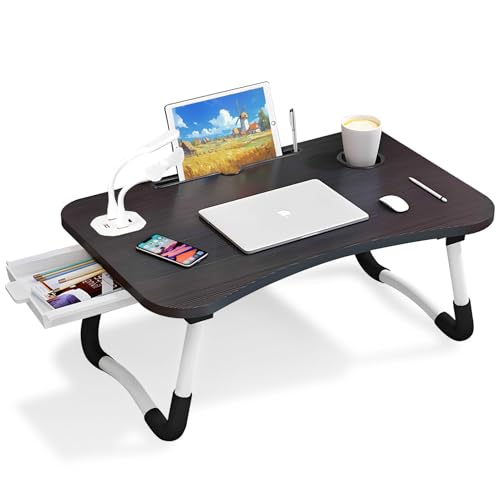 Warmiehomy Laptop Bed Table, Portable Laptop Desk with Foldable Legs & Cup Slot,Foldable Laptop...
