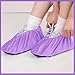 JaGely 11 Pairs Reusable Shoe Covers Non Slip Cloth Washable Thickened Bowling Shoe Covers for Indoors Men Women(Light Purple)