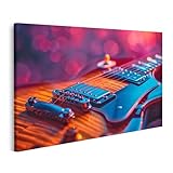 islandburner Prime Bild auf Leinwand Detailverliebte, künstlerische Nahaufnahme einer Holzgitarre Musikzimmer Musikinstrumentenladen Bilder Wandbilder Poster