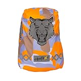 REEFLEXX Reflektor Schulrucksack-Hülle Orange Camou Tiger, Größe M, für 20-35 Liter Rucksäcke, erhöhte Sichtbarkeit durch Reflektoren, Schutz für Schultasche, Ranzen,