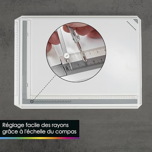 Planche à dessin A3 OfficeTree 37x50 cm avec housse et 7 accessoires de précision - 6