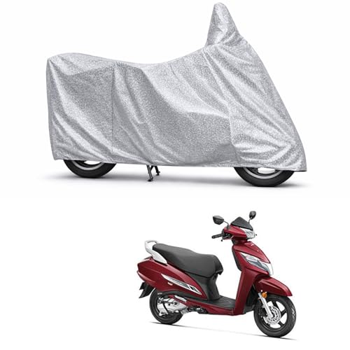 Image of 100% Waterproof Two Wheeler Body Cover Multi Layered Fabric Designed for Honda Activa | Belt Buckle Lock | Silver Mag
