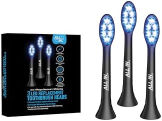ALL IN Replacement Heads for ALL IN Sonic Electric LED Whitening Toothbrush with Blue & RED LED Light Technology and 4 Advanced Deep Cleaning Modes with a Timer, BPA Free and PHTHALATES Free (3) image 3