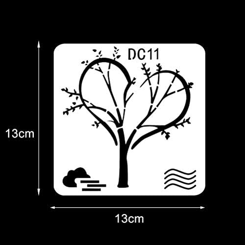 nuoshen 12 Pcs Reusable Stencils,Heart Pattern and Chinese Love Word Pattern Stencils Laser Cut Painting Template Painting Stencil for Art Scrapbook