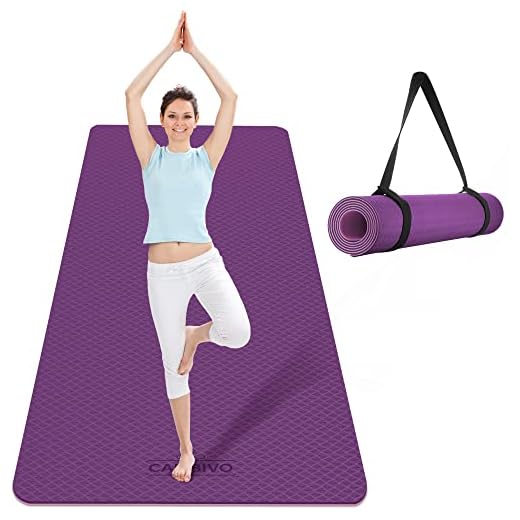 CAMBIVO Extra Wide Yoga Mat for Women and Men (72"x 32"x 1/4"), Eco-Friendly SGS Certified, Large TPE Exercise Fitness Mat for Yoga, Pilates, Workout (Purple Rose)