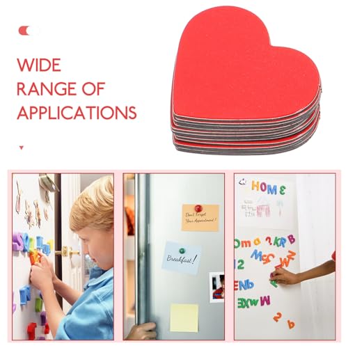 Imanes de corazón para refrigerador rojo y rosa, 40 piezas miniatura 5