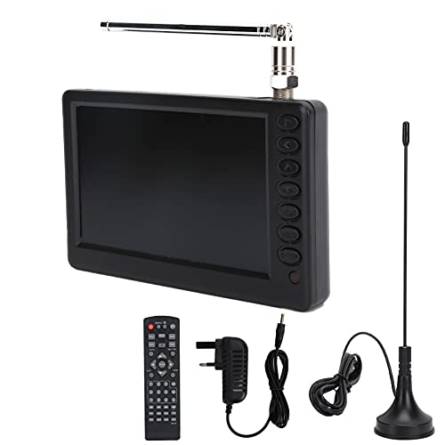 LEADSTAR Téléviseur LCD portable 5" avec antennes détachables, USB/carte SD, stéréo haute sensibilité, TV numérique portable pour voiture, camping, cuisine