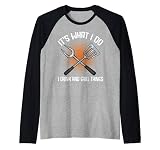 Bebo y hago cosas a la parrilla Barbacoa Barbacoa Cocinar Camiseta Manga Raglan