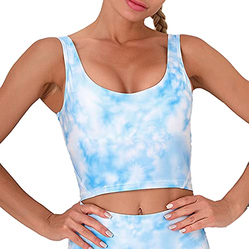 Sunbaca Sutiã espovo feminino gravata tintura com estampa removível acolchoada alongada com longline