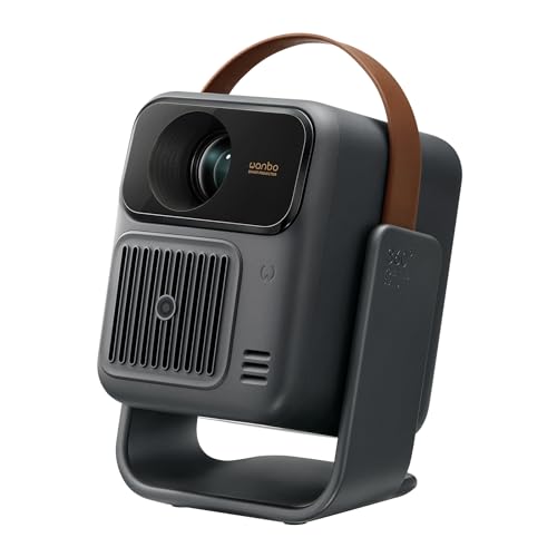 Wanbo Togo Pro Vidéoprojecteur Portable avec Batterie, 3,5 h d’Autonomie, Google TV, 500 ANSI, Full HD 1080P, WiFi Bluetooth, Auto Focus & Keystone, Rotation 360°, Home Cinéma & Camping