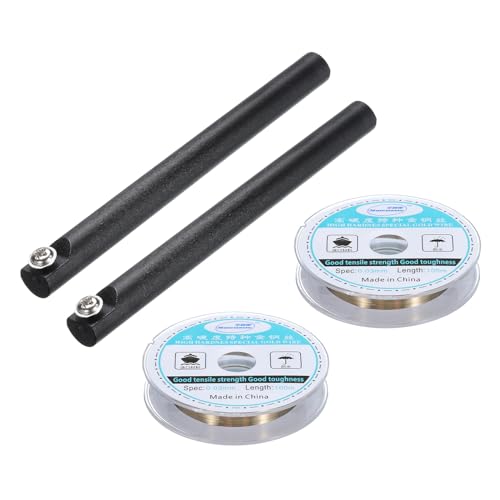 Image of sourcing map 100m/328ft Molybdenum Screen Cutting Wire Line with Handle Phone LCD Cutting Wire Glass Separate Repair Tool, 0.03mm