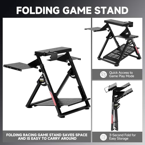 Image of GTPLAYER Flight & Sim Racing Wheel Stand Simulator Cockpit Racing Steering Shifter and Flight Control Mounts Fit for Logitech /Thrustmaster /PXN Gaming Devices, Electronic Devices NOT Included, Black