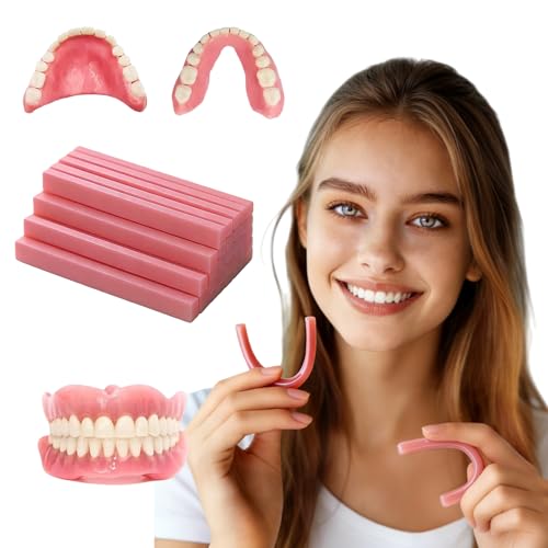 Denture Reline Kit with Advanced Formula for Upper and Lower Dentures Professional Home Refit and Tighten Tool with Complete Materials for Both Upper & Lower Denture