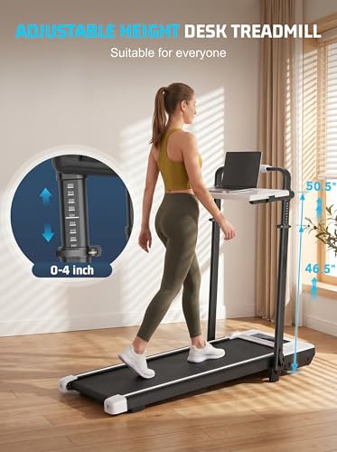 Image of ANCHEER Treadmill with 12% /15% Incline, Folding Walking Pad with Handle Bar, 320-450lb Capacity Under Desk Foldable 3.5HP Treadmills for Home /Office /Gym,Installation-Free