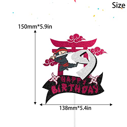 Ninja Warrior Theme 9Th Birthday Cake Topper - Perfect For A Ninja-Themed Birthday Party And Karate Warrior Party Decoration For Boys Or Girls #TOP1