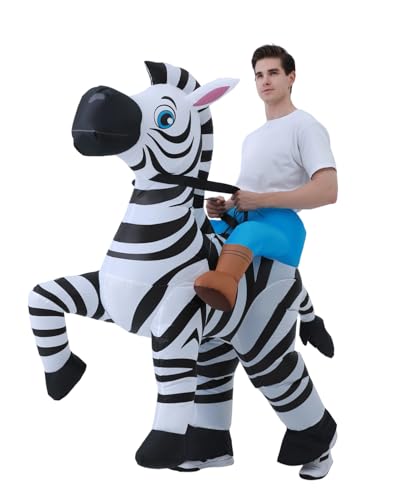 FXICH Costume de zèbre gonflable pour homme et femme - Pour fête cosplay pour adulte - Costume de zèbre - Costume de cheval gonflé pour Halloween