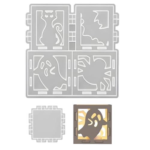 Lámpara de silicona para Halloween, herramienta de manualidades con diseños intrincados y detalles de silicona de ataúd