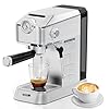 Expresso pod machine 20 ulka bar for home espresso maker with ntc temp controlstainless steel coffee machines for cappuccino latte with milk frother steam wand 42 oz detachable water tank silver  urban country home decor