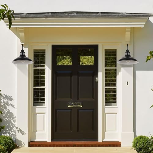 Rosient Exterior Farmhouse Barn Light, 16 Inch Vintage Outside Garage Light Fixtures, 4PCS Anti-Rust Waterproof Outdoor Light for Patio Frontdoor Entryway Doorway, Matte Black by Rosient - Used condition - Image 8