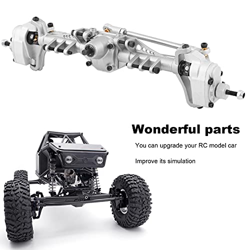 Dilwe RC-Vorderachse, ferngesteuerte Crawler-Metall-Vorderportalachse für Axial Capra 1.9 UTB RC Car(Silber)