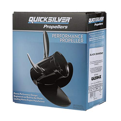 Quicksilver Black Diamond 3-Blade Aluminum Propeller, 10.2 Dia X 15 Pitch, Right Hand #TOP5
