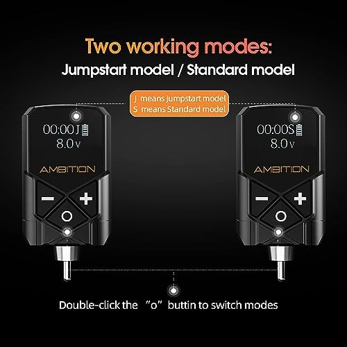 Ambition Torped Tattoo Machine Kit - Rotary Tattoo Machine Cartridges Short Pen with 2400mAh Tattoo Power Supply Brushless Motor for Professional Tattoo Artist - 4