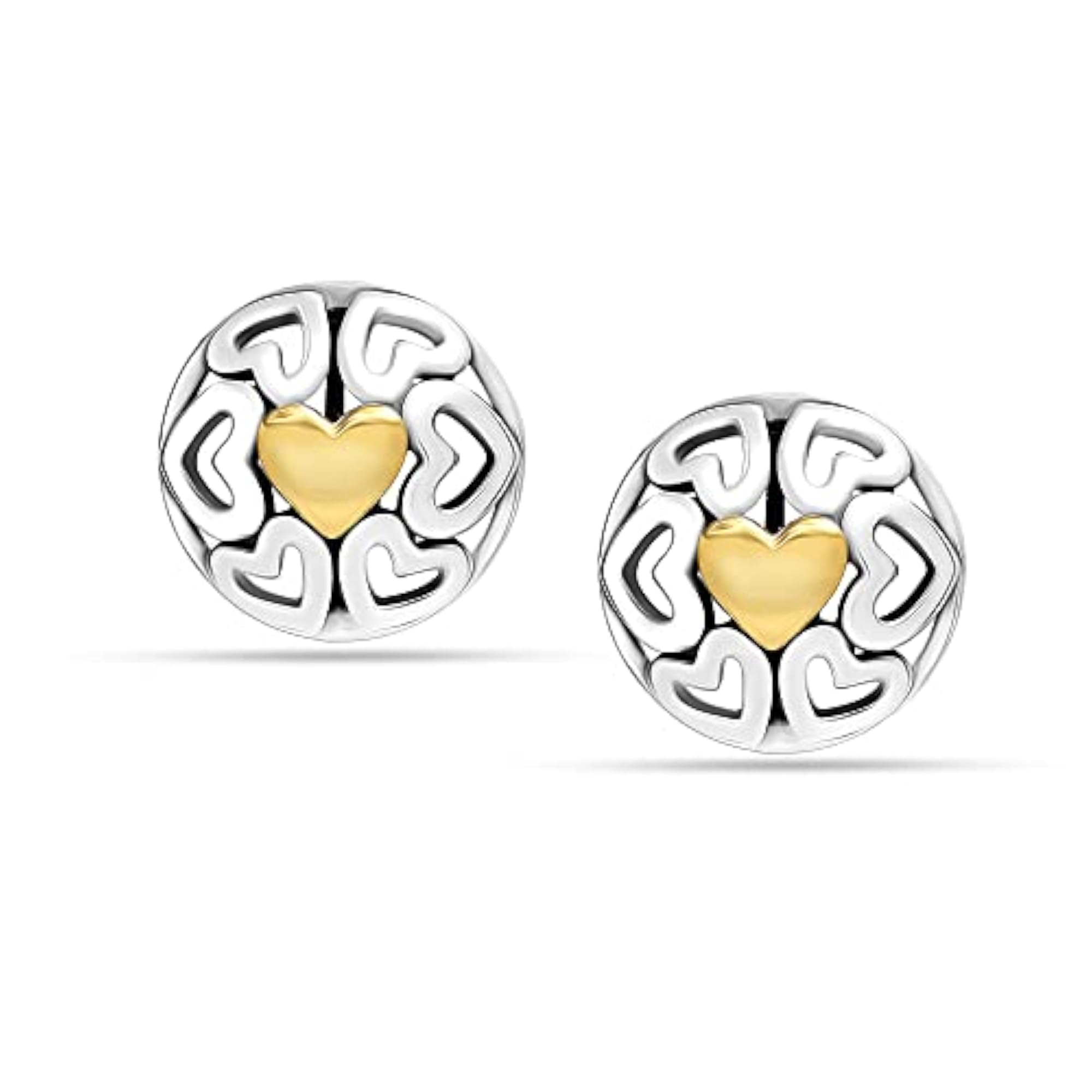 Women's 925 Sterling Silver Hallmarked Round Antique Dome Stud Earrings