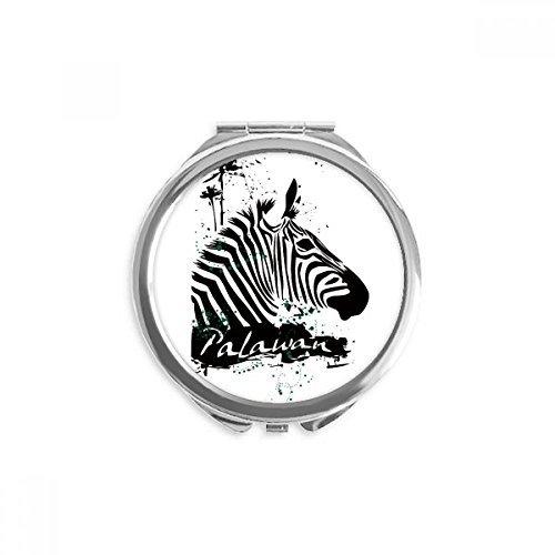 Miroir rond de poche zèbre Palawan de 2,6 pouces compact et portable