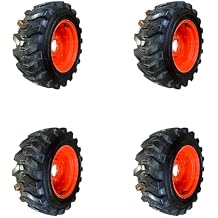 Set of 4-Heavy Duty 23X8.50-12 Camso SKS532 Skid Steer Tires on Wheels/Rims 5 lug for Bobcat 440, 453, 463 & S70-23X8.50-12 1/2 INCH LUGS