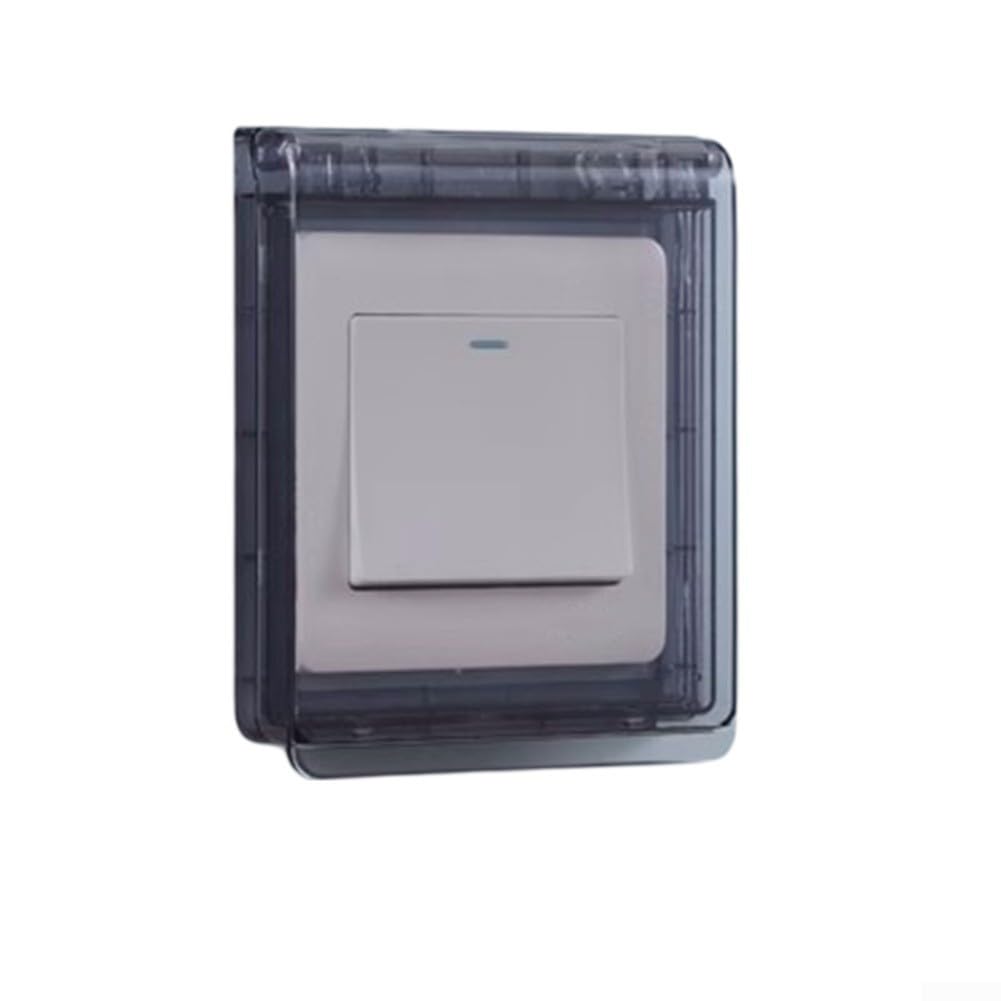 Cubierta Protectora de Enchufe, 6 Piezas 86 Tipo 9 × 9 cm Cubierta de Interruptor Impermeable Ultra Delgada(Black)