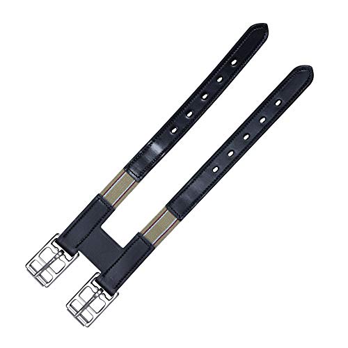 SIE Leather Horse Elastic Girth Extension/Extenders (Black)