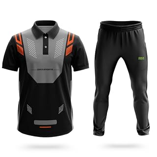 Dika Sports Custom Soccer Jersey Cricket t-Shirt stylishcricket Indian Team Jersey Printed Shirts for Men Half Sleeves Badminton Trackpant - Pack of 2 Silver