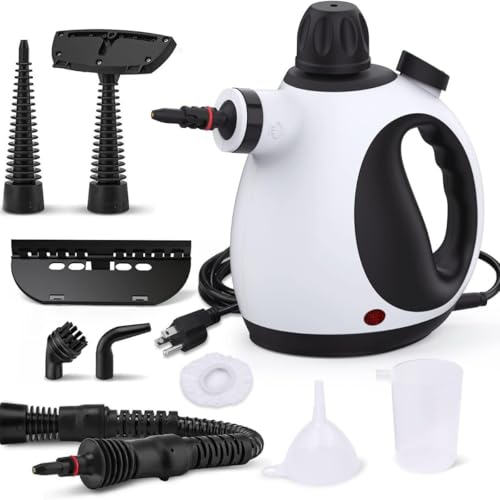 Dlwk 高温殺菌スチームクリーナー除石灰多機能スチームクリーナー 大容量350ml スチームモップ 床タイル洗浄機 高速脱脂 キッチン・浴室年末掃除に最適 (ホワイト)
