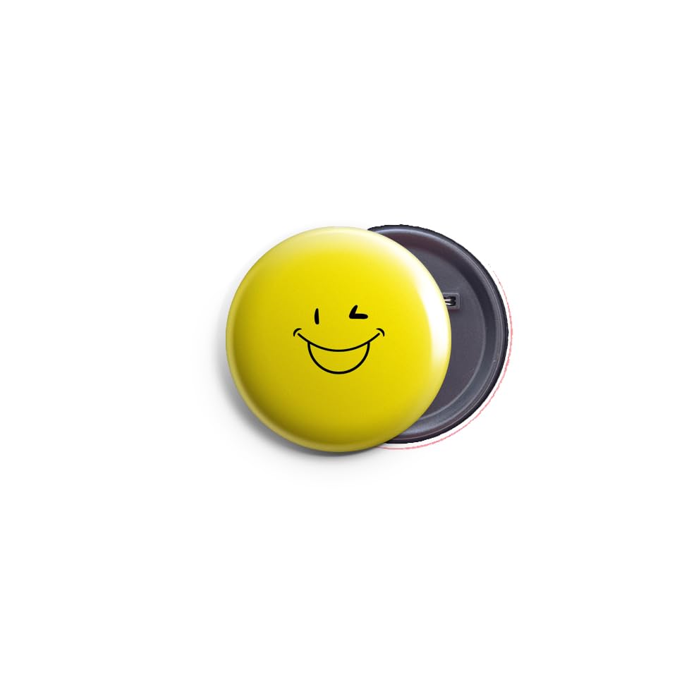 AVI 58mm Regular Size Metal Fridge Magnet Yellow Smile Eye Blink MR8002821N