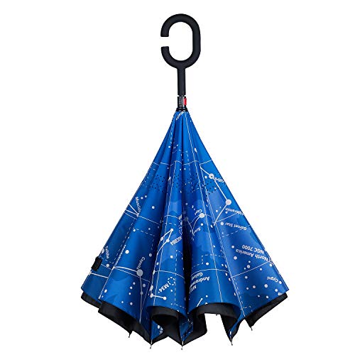 image for Owen Kyne Windproof Double Layer Folding Inverted Umbrella, Self Stand