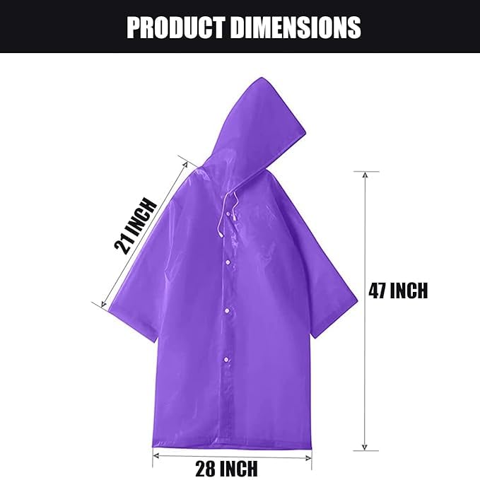 Image of EVA Waterproof Rain Coat Hooded Universal Outdoor Water Resistant Portable Suit for Men Women Boys & Girls 1 Pc