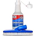 IT JUST WORKS! Grout-Eez Super Heavy-Duty Grout Cleaner. Easy and Safe To Use. Destroys Dirt and Grime With Ease. Even Safe For Colored Grout. Clean-eez (Single Bottle and Brush, 32)
