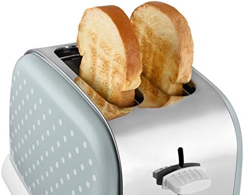Kalorik TO47334 Team Shutter Green Polka Dot Two Slice Toaster, Stainless Steel, 850 W