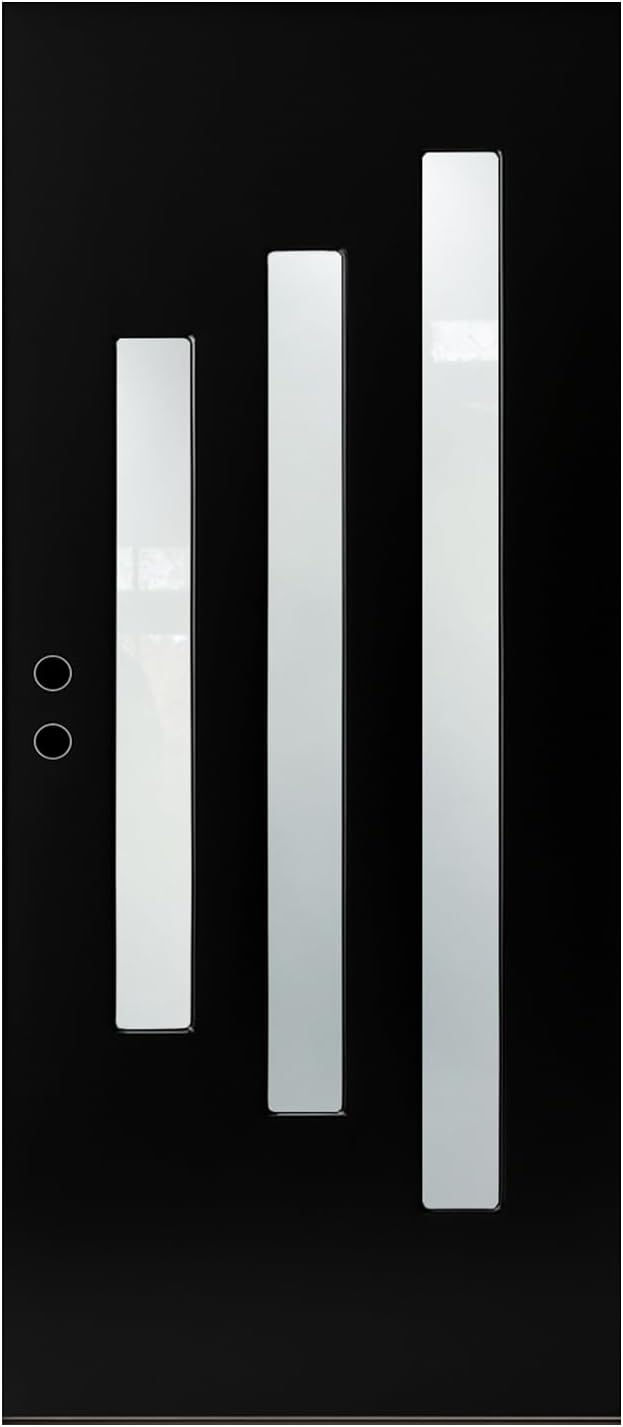 36''x80'' Fiberglass Exterior Entry Door Slab,Black Front Door Slab with Pre-Cut Hinge Mortises and Lockset Hole, Right Hand Inswing Textured Finish