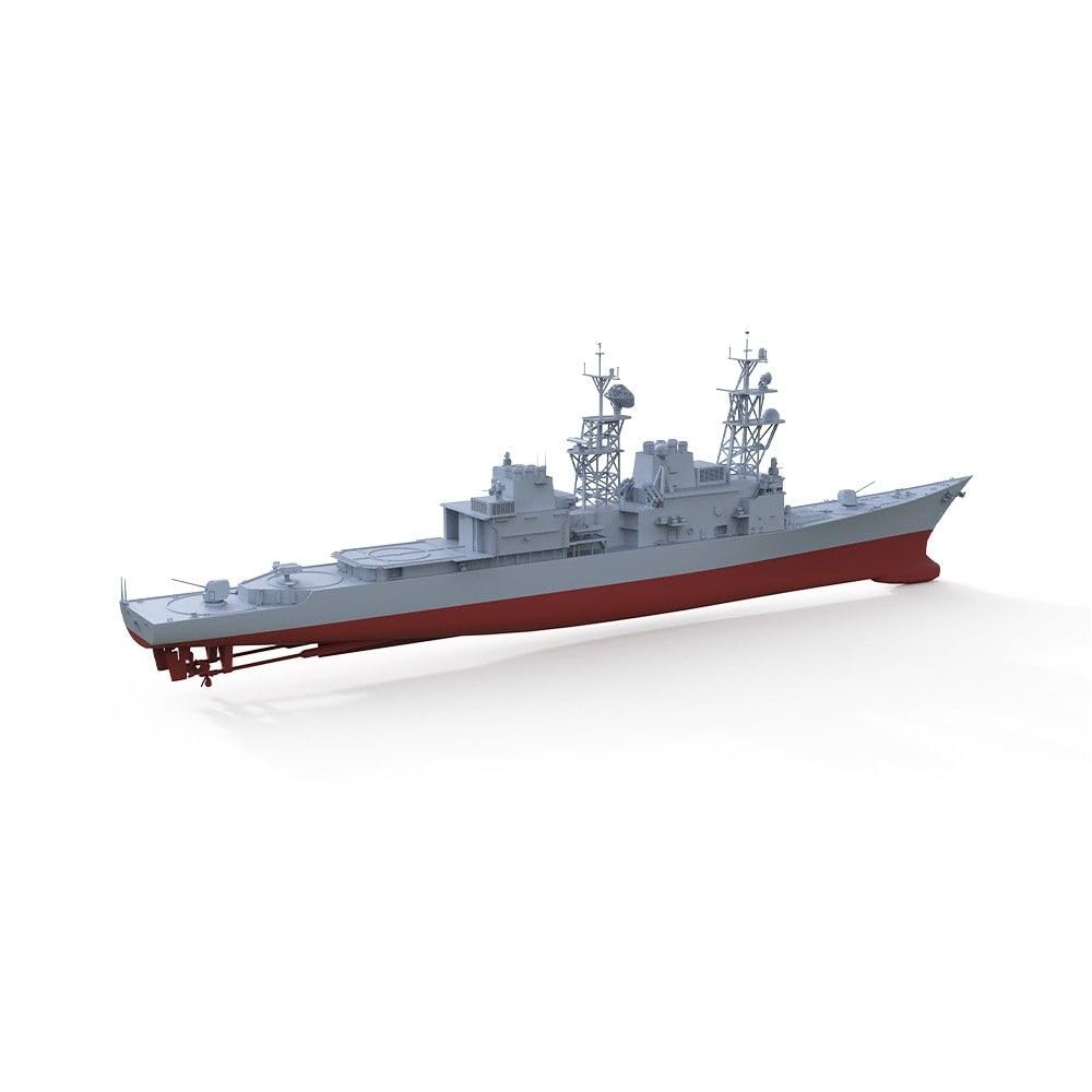Niepomalowany niszczyciel wojskowy 1/350 US Navy klasy Spruance w pełnej skorupie