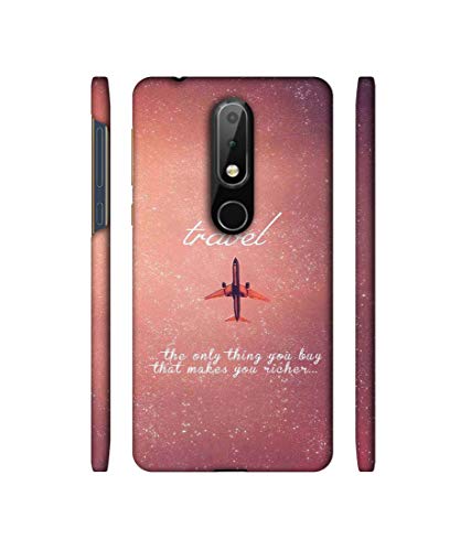 Image of Travel Design 3D Printed Hard Back Case Cover for Nokia 6.1 Plus, Multicolor