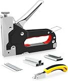 Heftpistole mit Entferner – 3-in-1 Heavy Duty Nagel Stahl Pistole Kit mit 2100 Heftklammern, Polsterhefter für Befestigungsmaterial, Dekoration, Tischlerei, Möbel